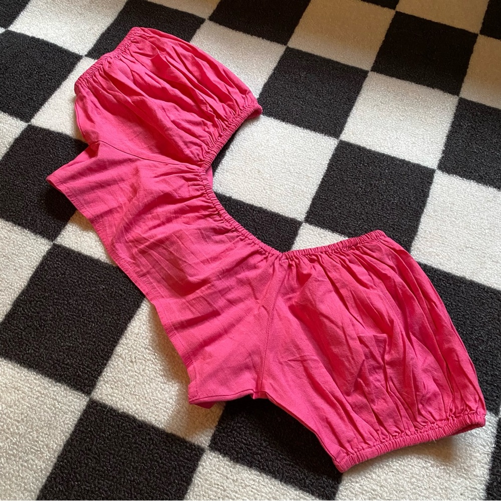 shore brand puffed sleeve top - Picture 5 of 7